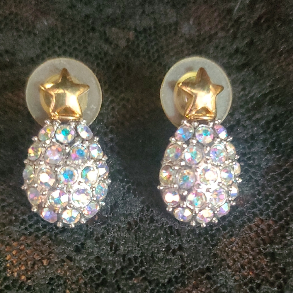 Joan Rivers Gold Star Crystal Earrings JO+